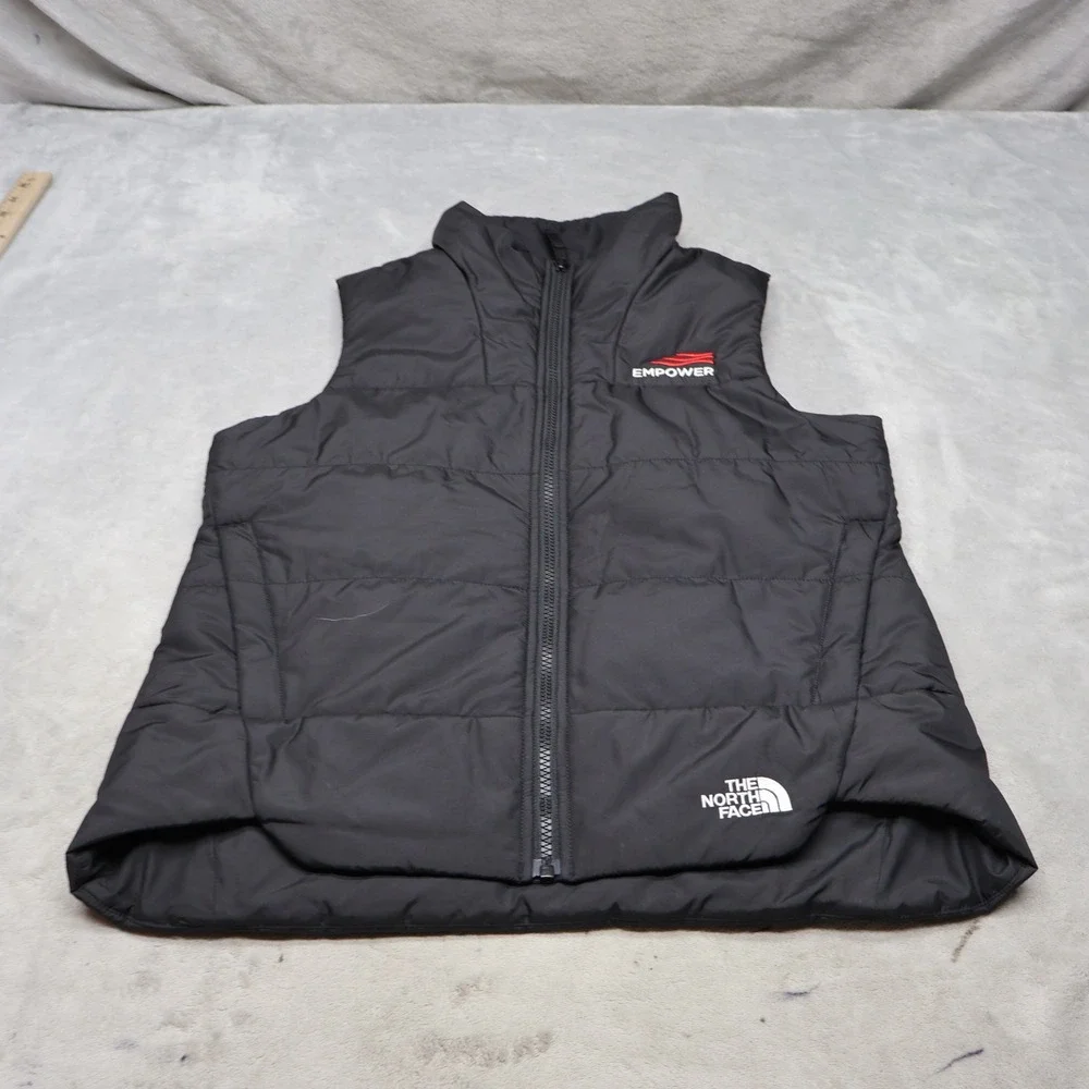 North Face Vest Womens Small Black Everyday Insulated Full Zip Light Warm LOGO